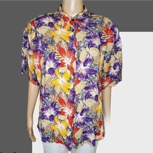 Vintage 80sMelrose Rayon floral blouse